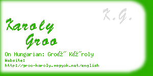 karoly groo business card